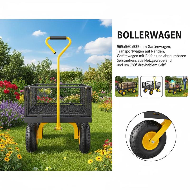 Steel Garden Cart 900 Lbs For  - Heavy Equipment Working recension och pris