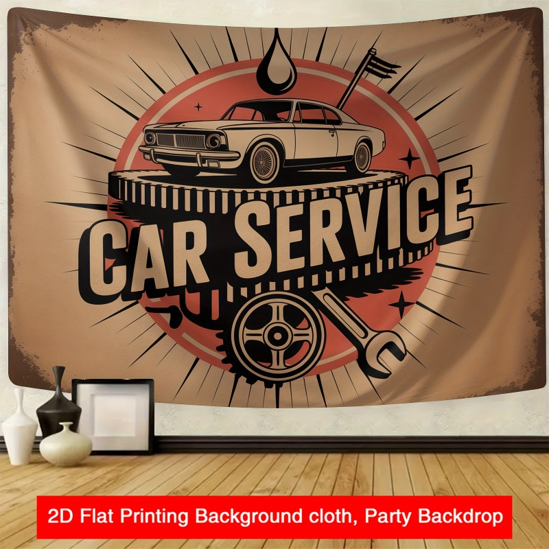 Large retro car service banner - Heavy Equipment Sign recension och pris