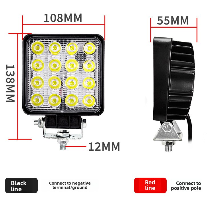 48W 16LED 4 Inch 12V 24V LED W - Heavy Equipment Working recension och pris