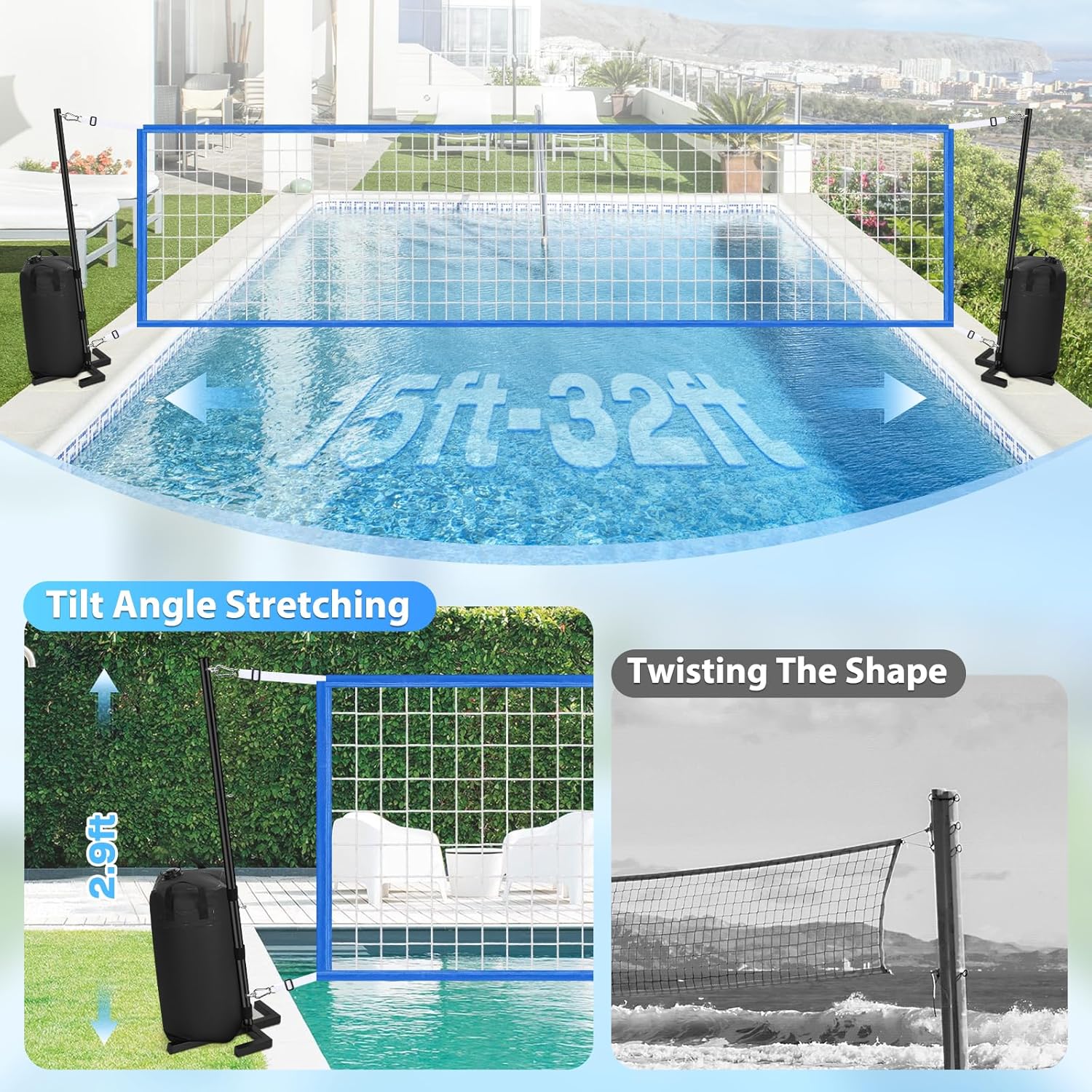Heavy Duty Pool Volleyball Net - Heavy Equipment Game recension och pris